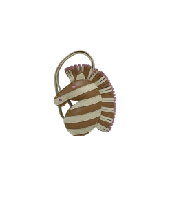 Hermes Gee Gee Savannah Zebra Charm Biscuit/ Craie Milo/ Mauve Slyvester